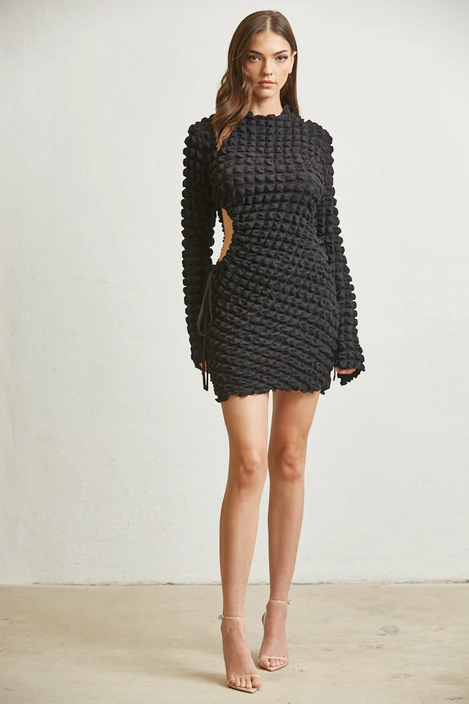 Vestido de gofre con encanto de campana