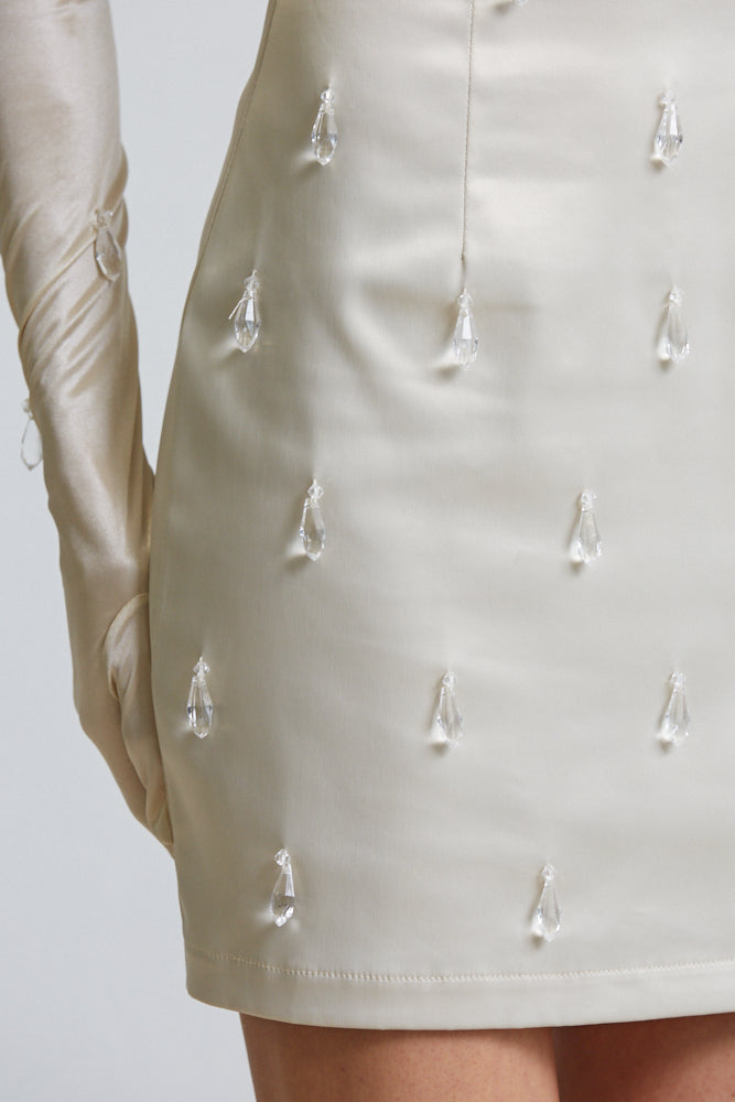 Vestido sin tirantes Serenity de satén