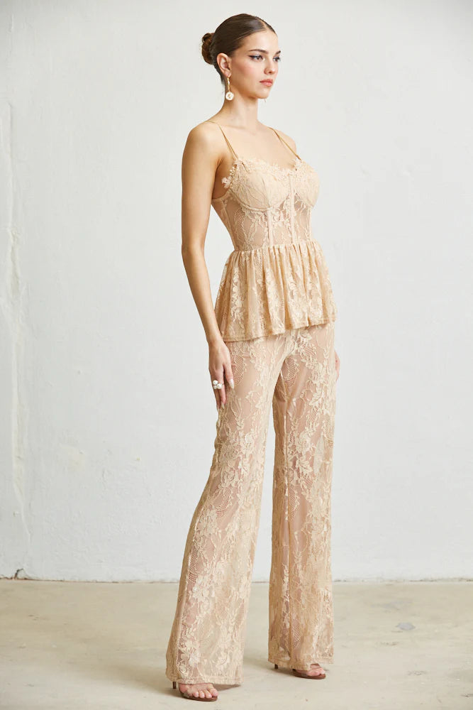 Queeny Sleeveless Spaghetti Strap Party Evening Dress Jumpsuit