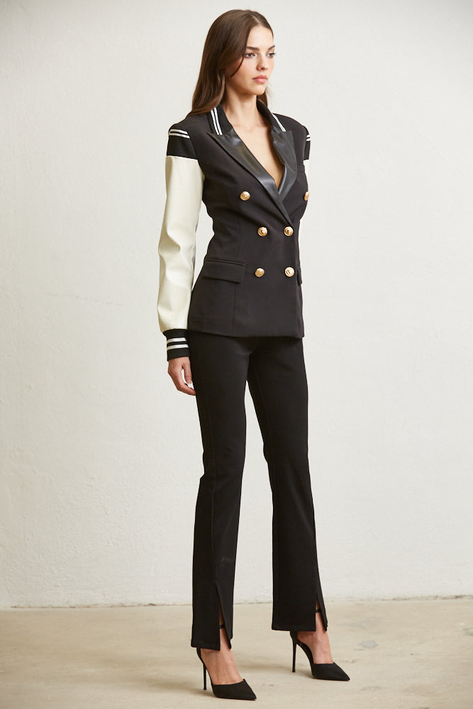 Long Sleeve Lapel Blazer for Women