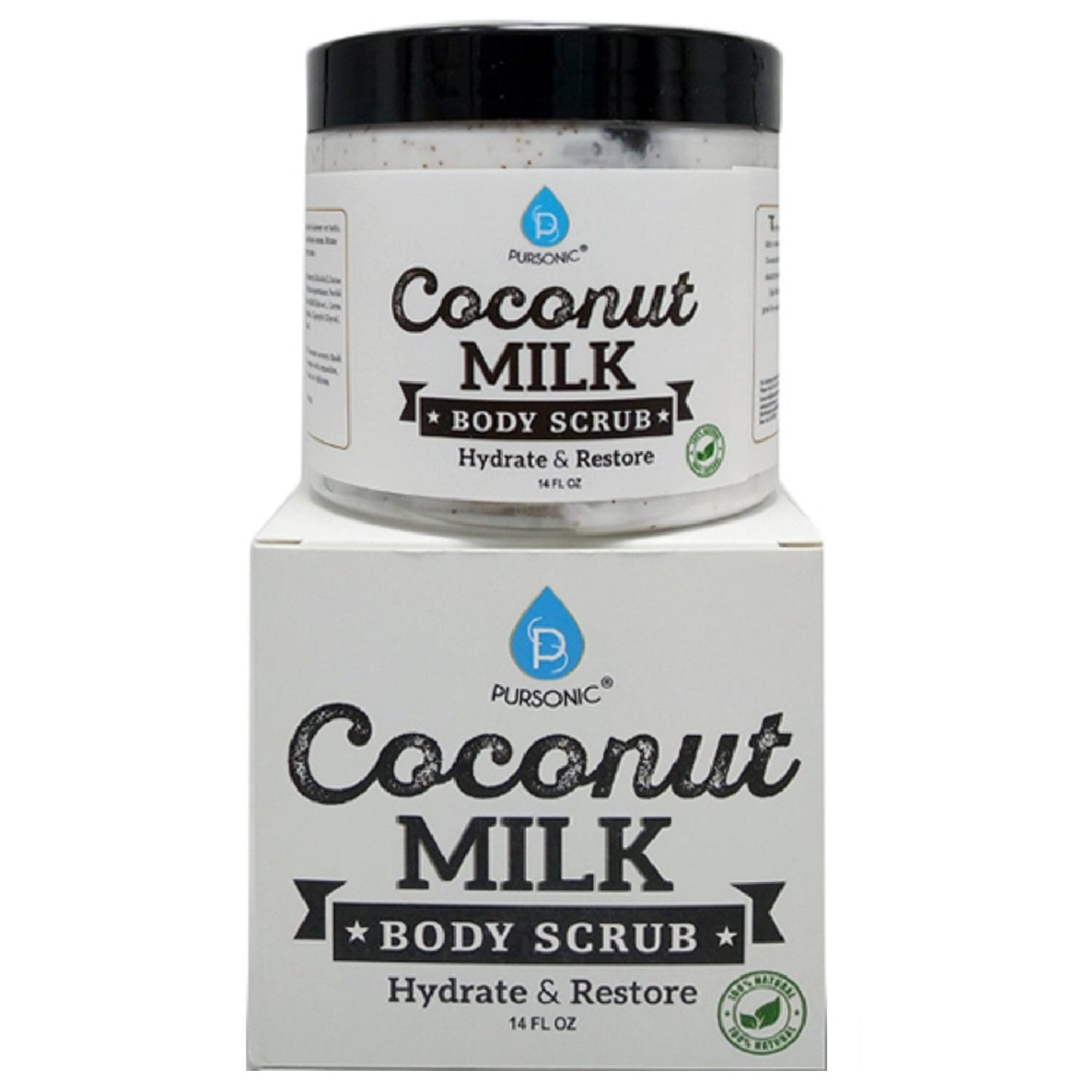 Gommage corporel au lait de coco 100 % naturel 14 oz