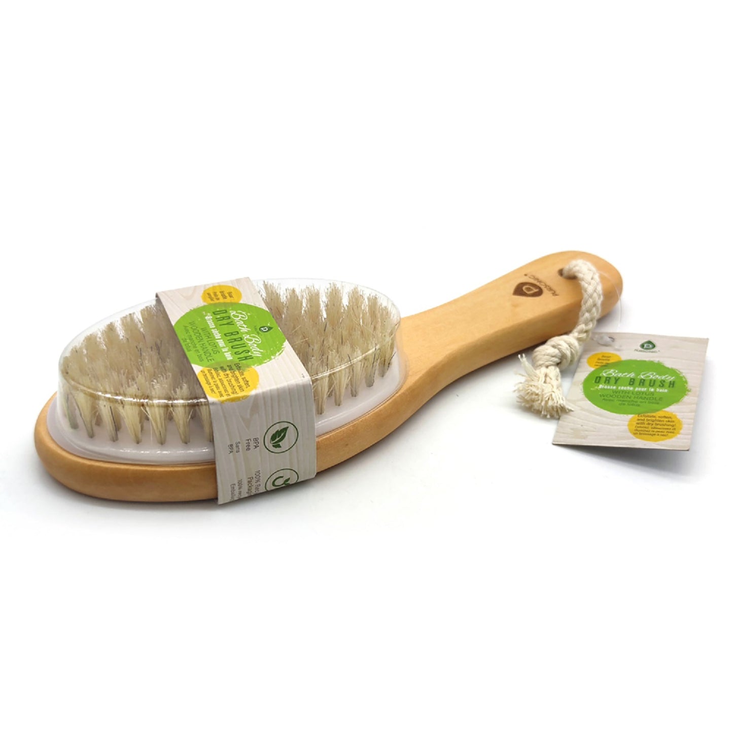 Cepillo de baño con mango de madera de loto