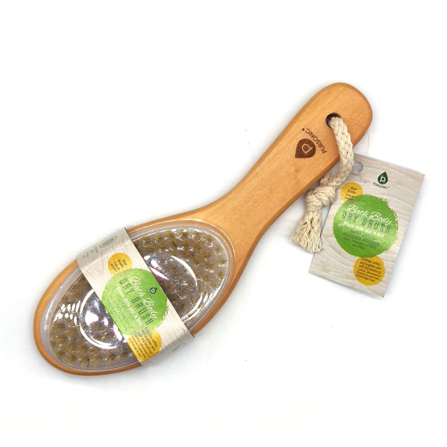 Cepillo de baño con mango de madera de loto