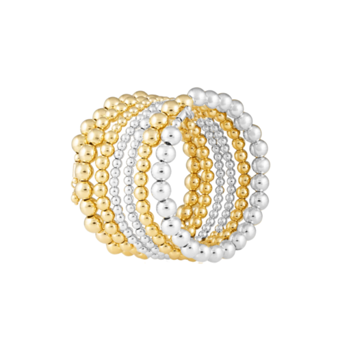 Bracelet enroulé de perles Allison - 6 rangs