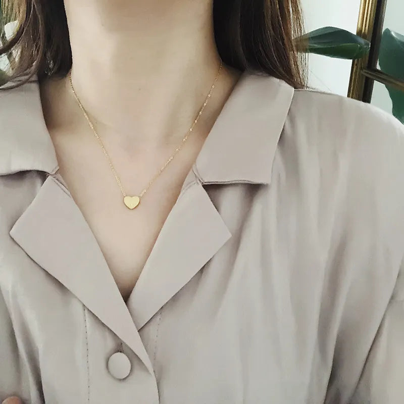 Collier simple cœur en or plaqué 18 carats