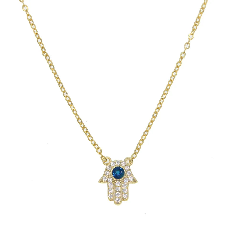 Collier avec pendentif main de Fatima en argent sterling 925