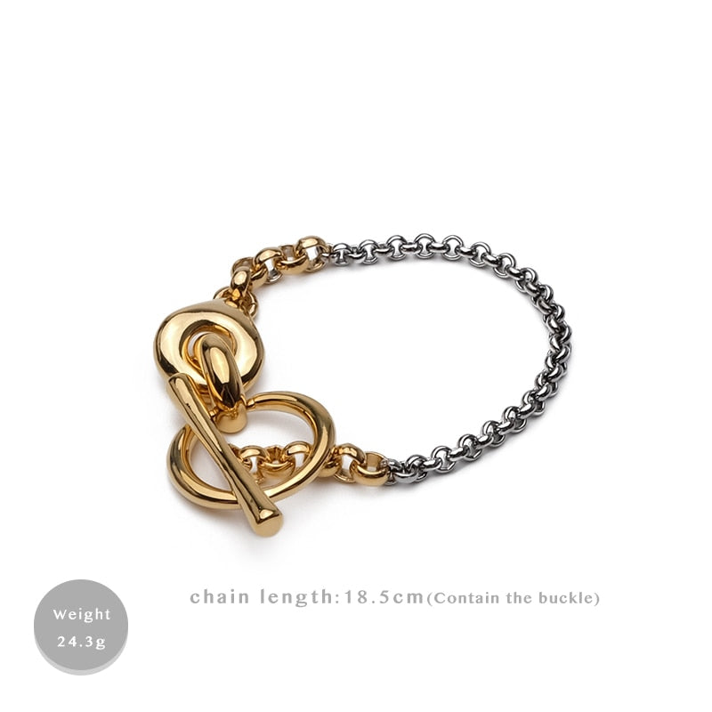 Gold / Silver Trendy Metal Bracelet