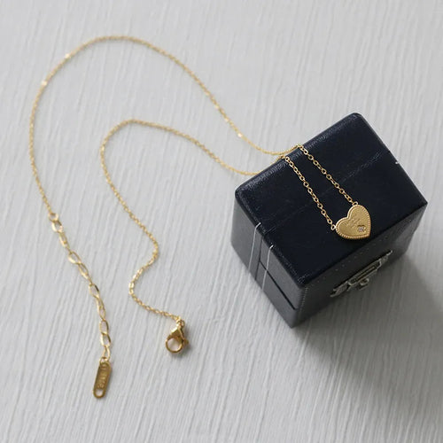 Collier simple cœur en or plaqué 18 carats