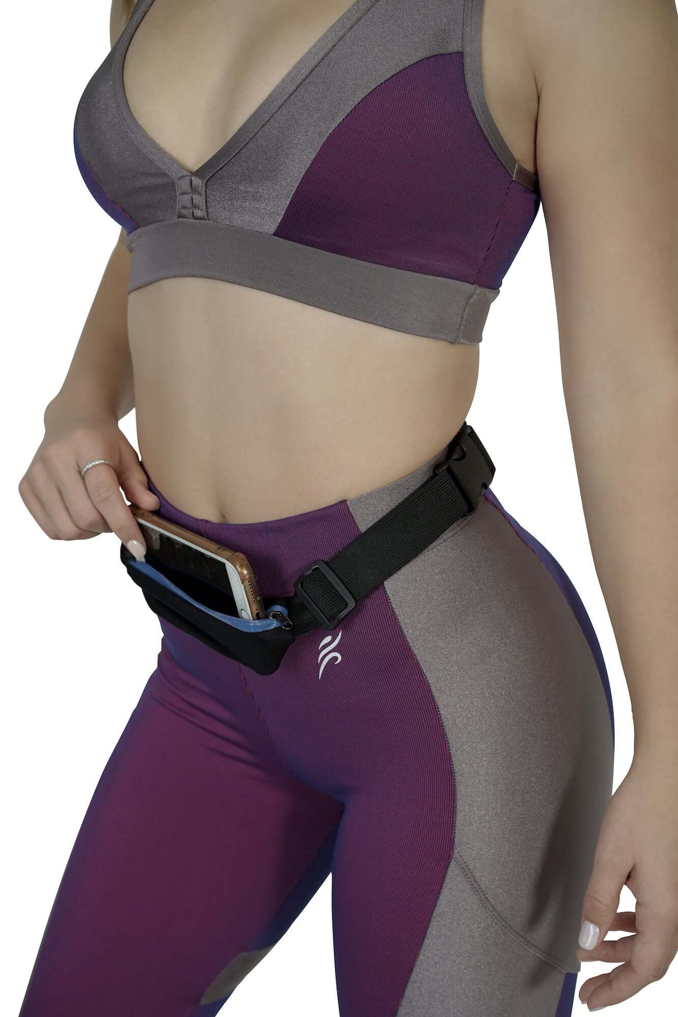 Cinturón para correr de doble bolsillo Stride y riñonera de viaje para actividades al aire libre