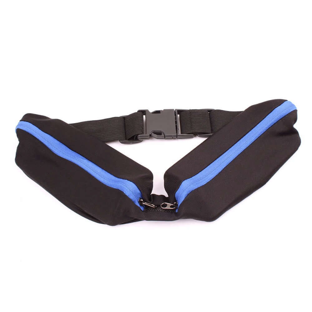 Cinturón para correr de doble bolsillo Stride y riñonera de viaje para actividades al aire libre