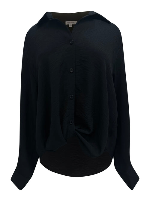 Blusa extragrande con cuello abotonado