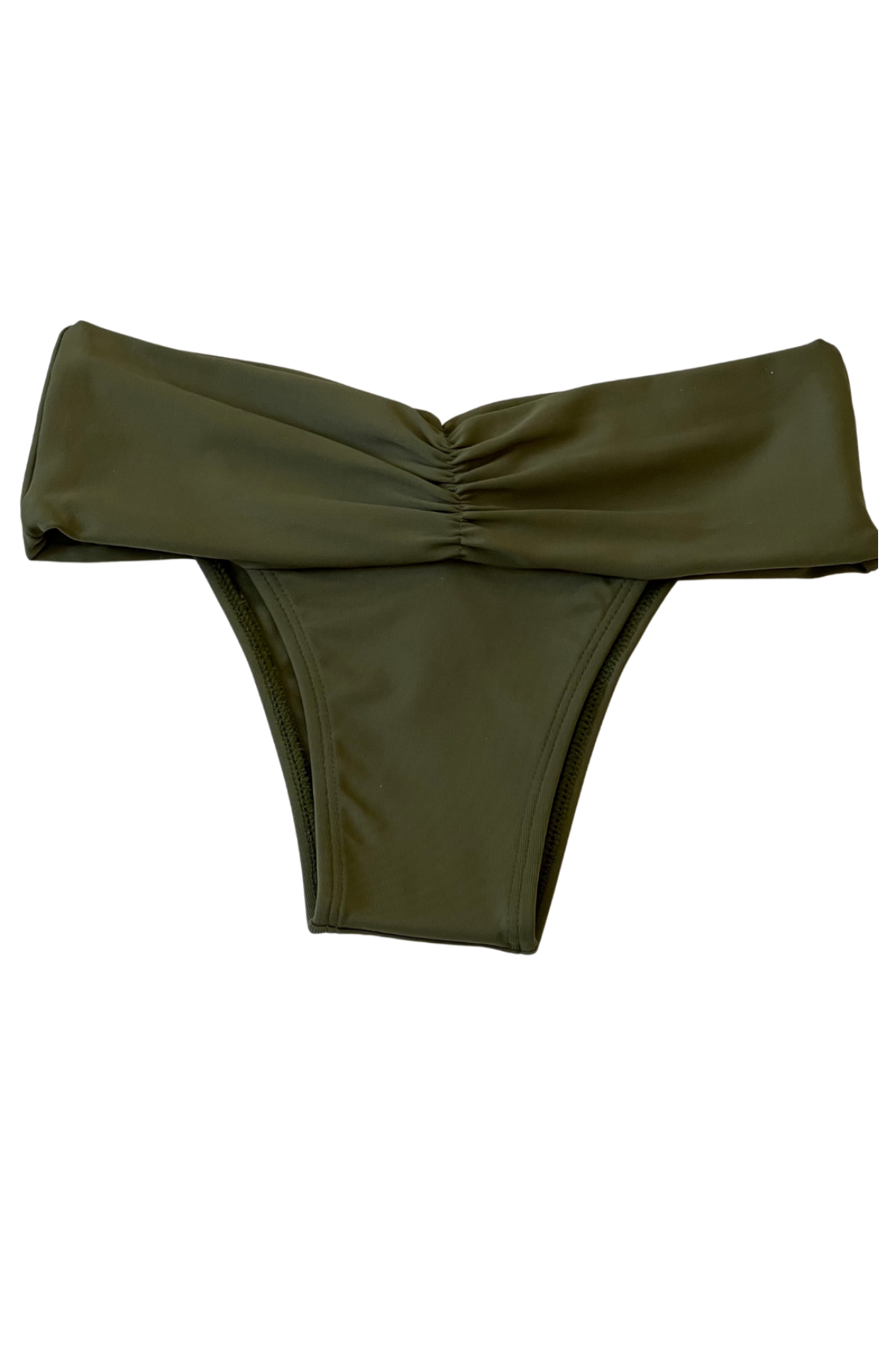ROBERTA OLIVE GREEN Braguita de bikini brasileña fruncida