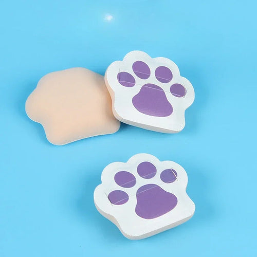 Lot de 3 éponges à poudre super douces en forme de griffes de chat pour fond de teint