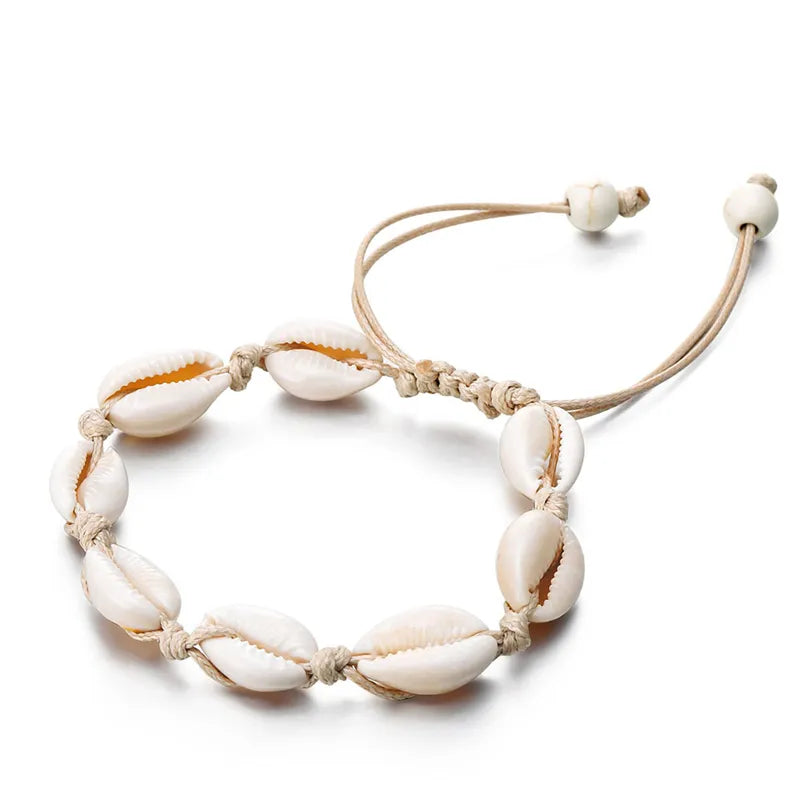 Tobillera de concha estilo bohemio chic