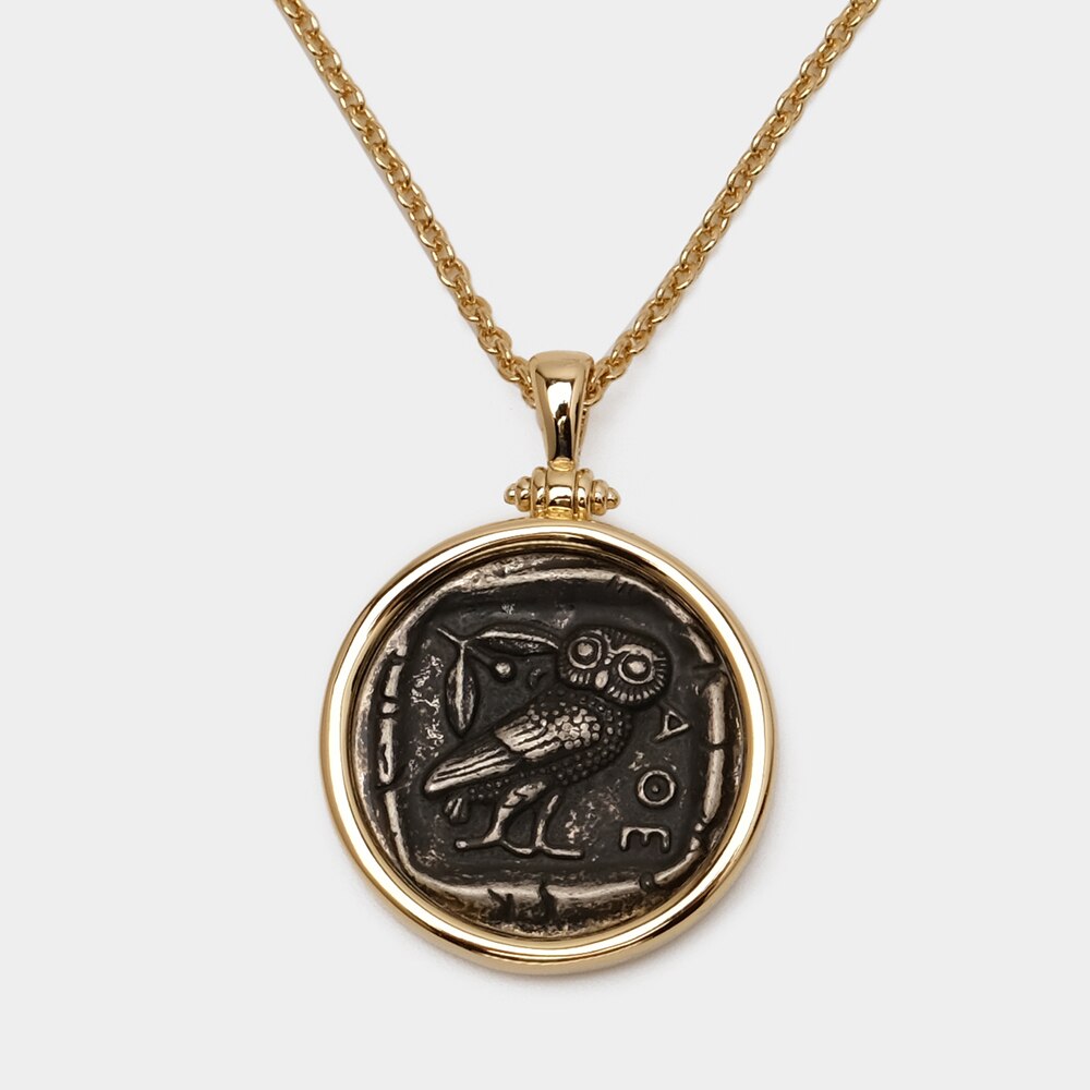 Collier de pièces de monnaie romaines vintage Amorita