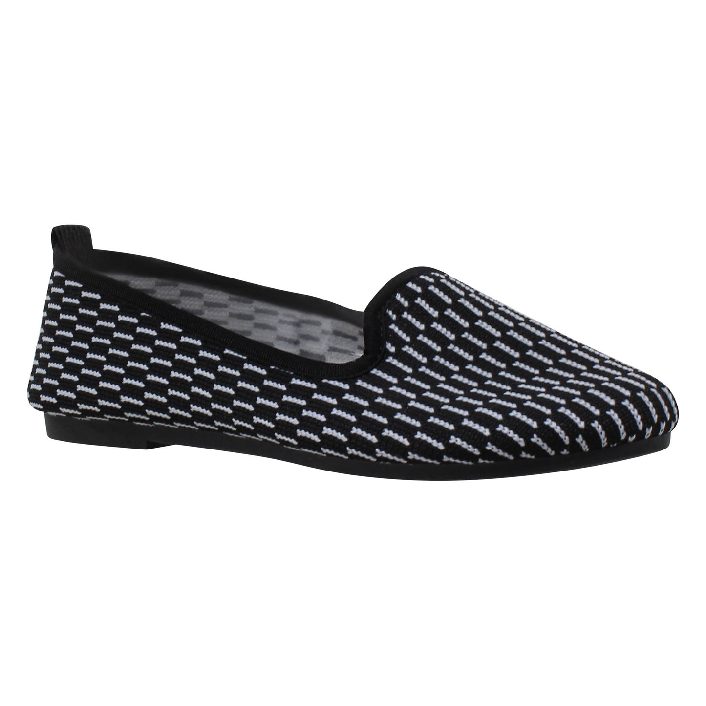 SOBEYO Bailarinas para mujer, estilo suéter, suela de goma suave, zapatos de gamuza negra
