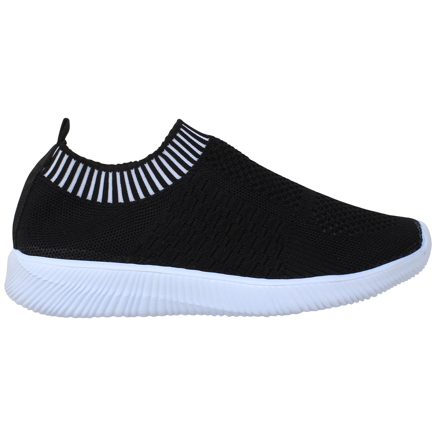 Zapatillas deportivas SOBEYO para mujer, con puños a rayas, color negro