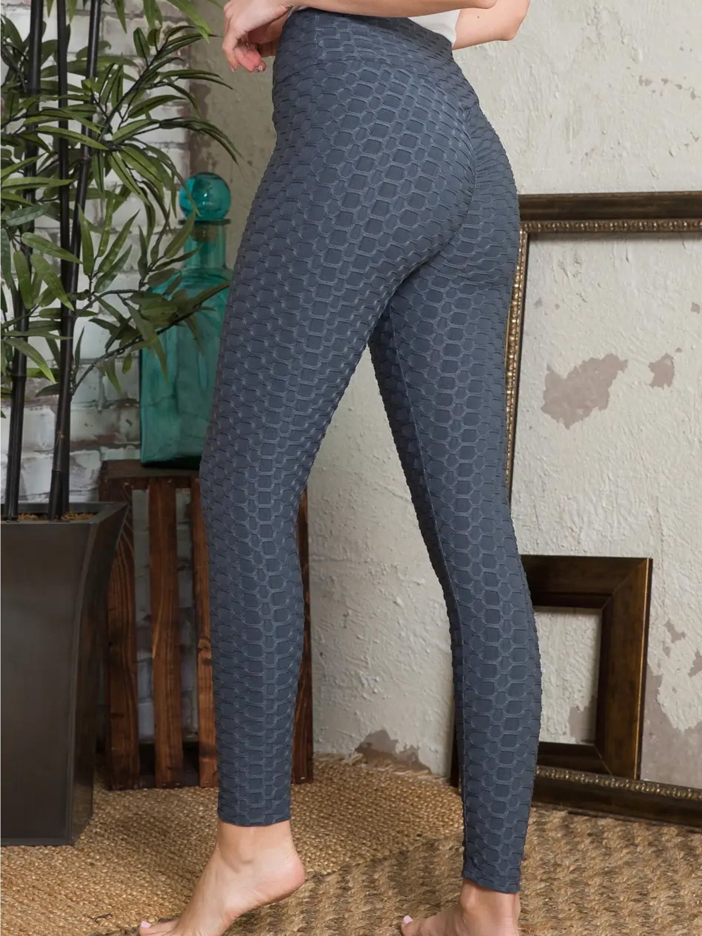 Legging femme en tissu extensible à bulles pour yoga, fitness, entraînement, sport