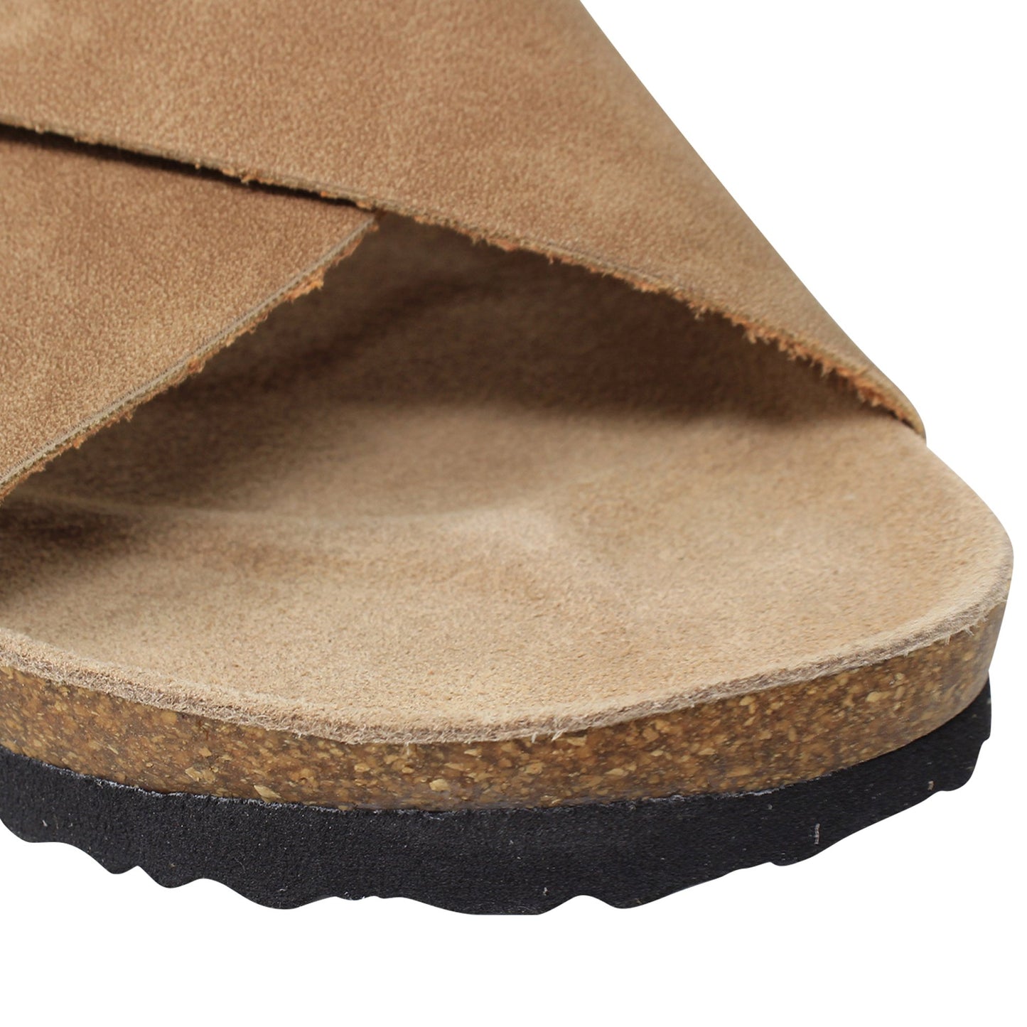 Sandalias clásicas de corcho SOBEYO con tiras cruzadas y sin cordones en color tostado