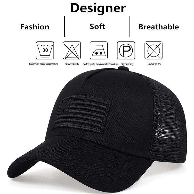 Casquette de baseball brodée avec drapeau américain