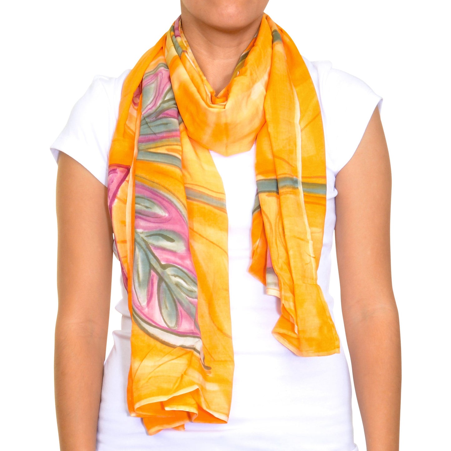 Floral garden hand painted scarves Made in Haiti