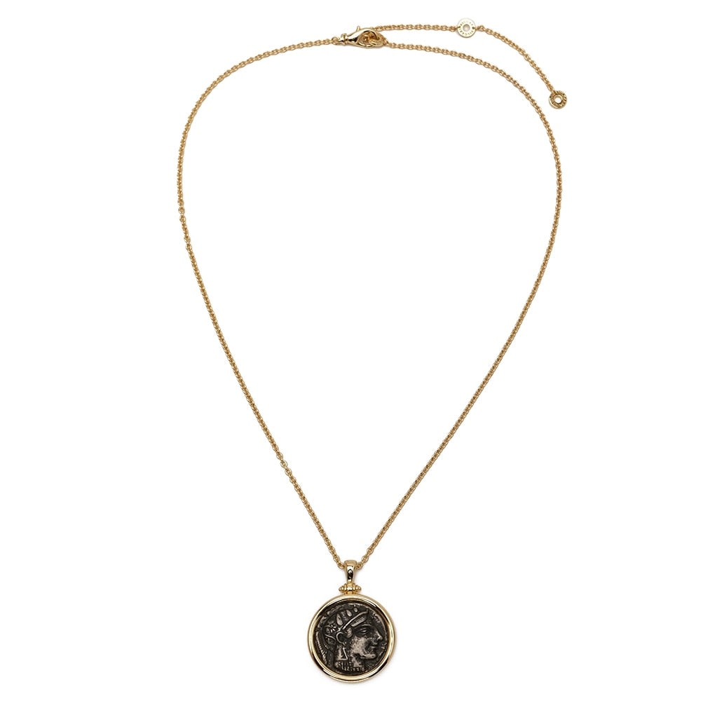 Collier de pièces de monnaie romaines vintage Amorita