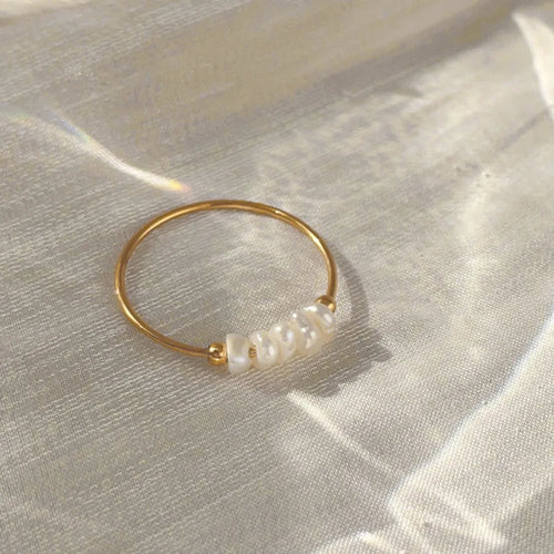 Anillo de perla natural de agua dulce
