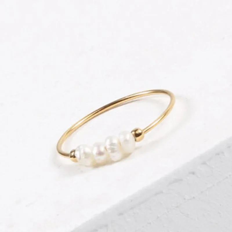 Anillo de perla natural de agua dulce