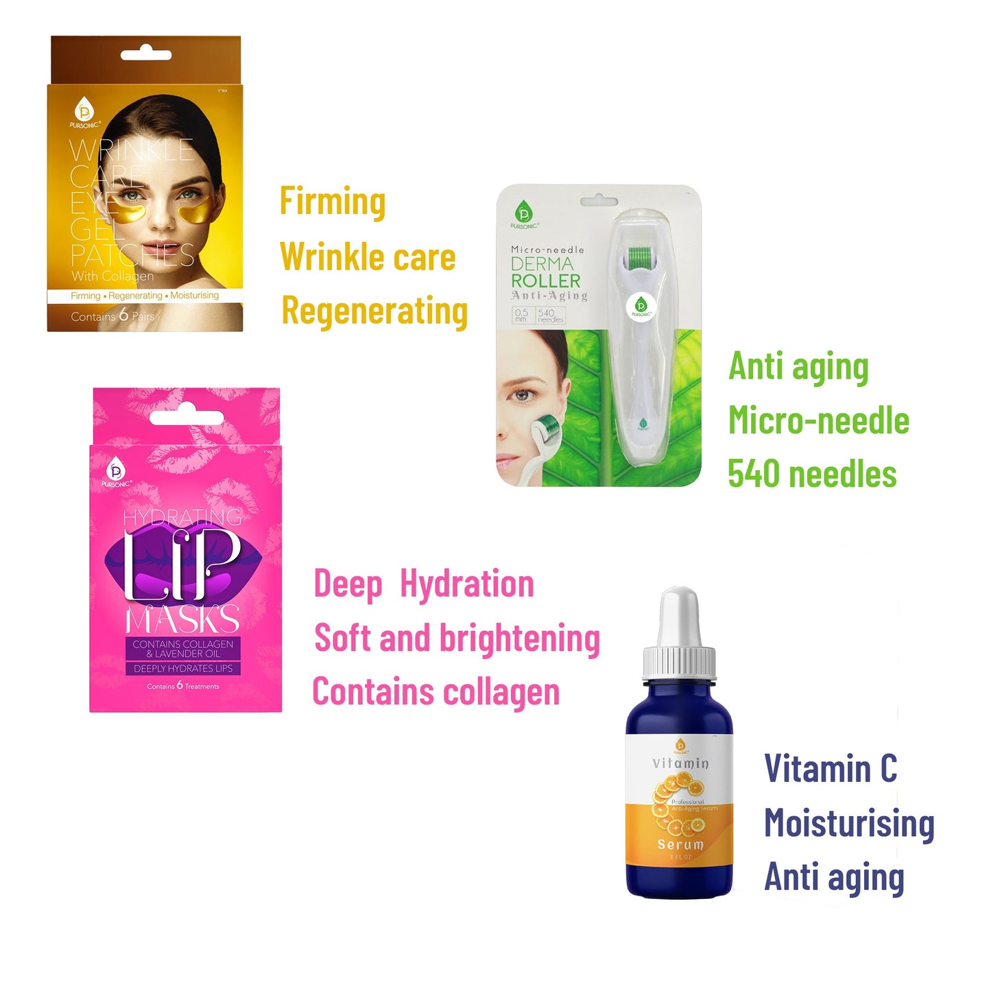 Paquete Ultimate Skincare: Suero de vitamina C (85 ml), contorno de ojos antiarrugas