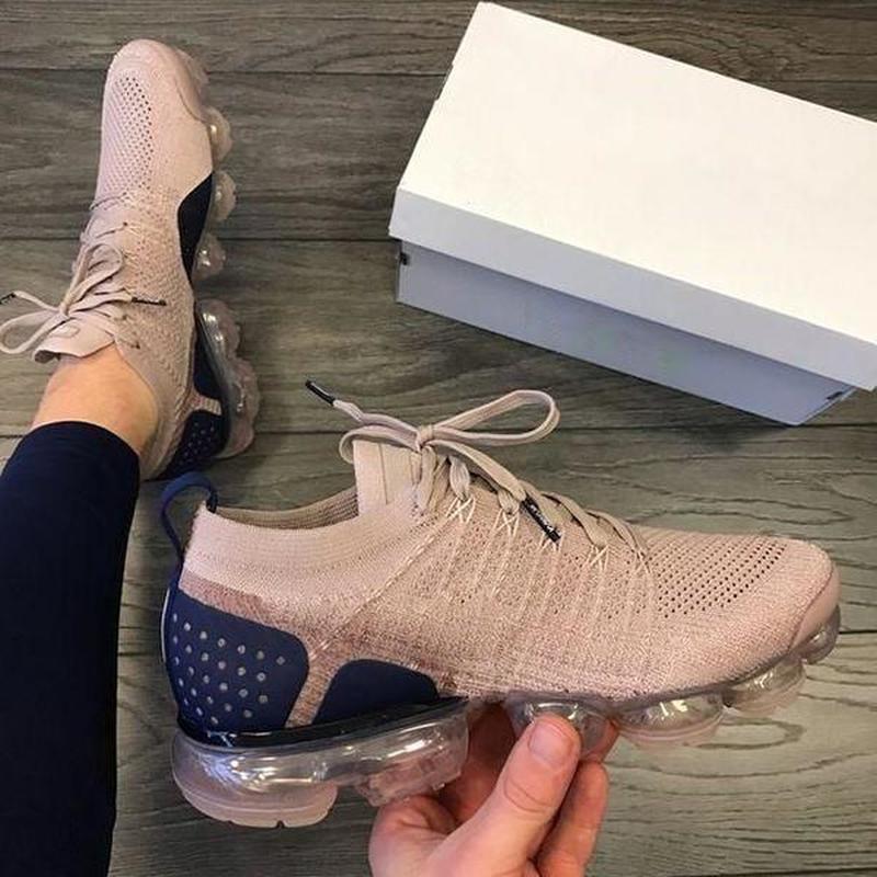 Zapatillas moradas 2021 para mujer, zapatos casuales de malla con colchón de aire, planas