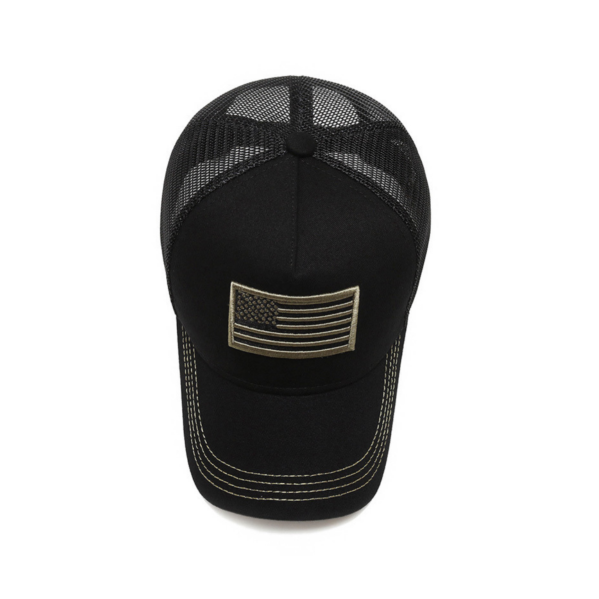 Casquette de camionneur avec drapeau américain et sangle réglable