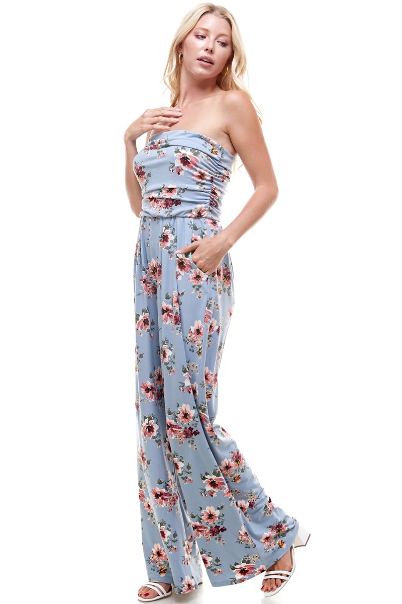 Combinaison bustier fleurie pour femme