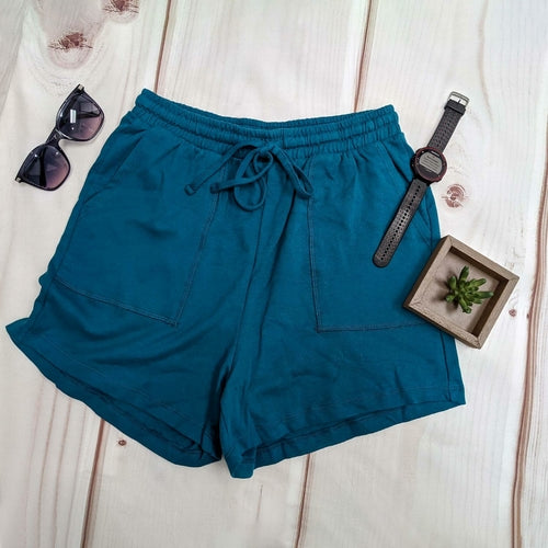 Cotton Drawstring Waist Shorts