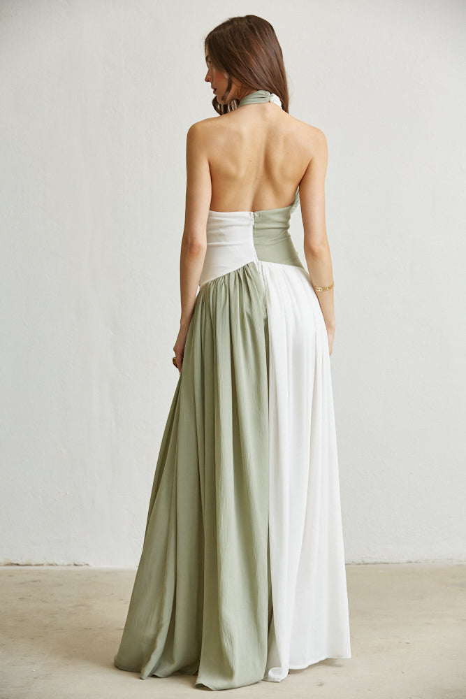 Vestido Breeze de dos tonos con abertura