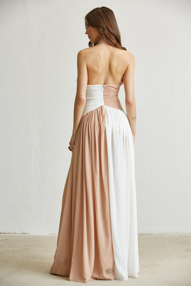 Vestido Breeze de dos tonos con abertura