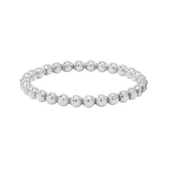 Anillo apilable de cuentas - Plata