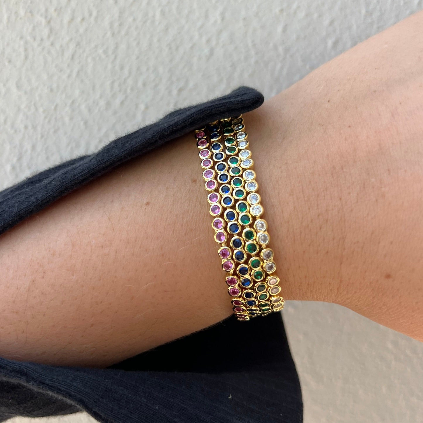 Bracelet tennis Bezel - Rose