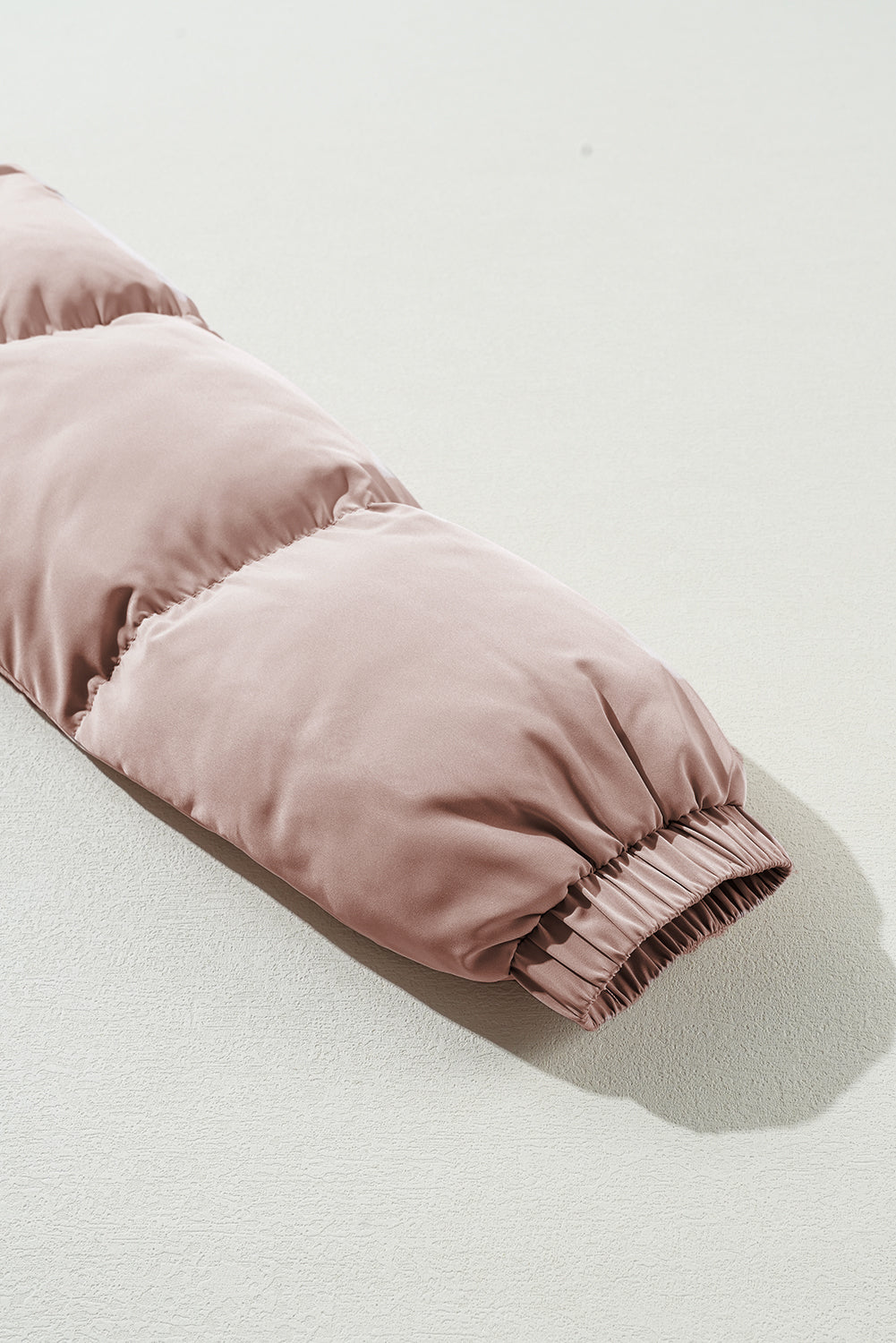 Doudoune matelassée à fermeture éclair intégrale rose abricot
