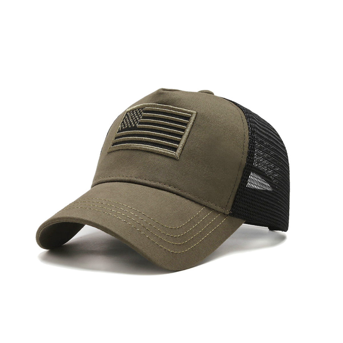 Casquette de camionneur avec drapeau américain et sangle réglable