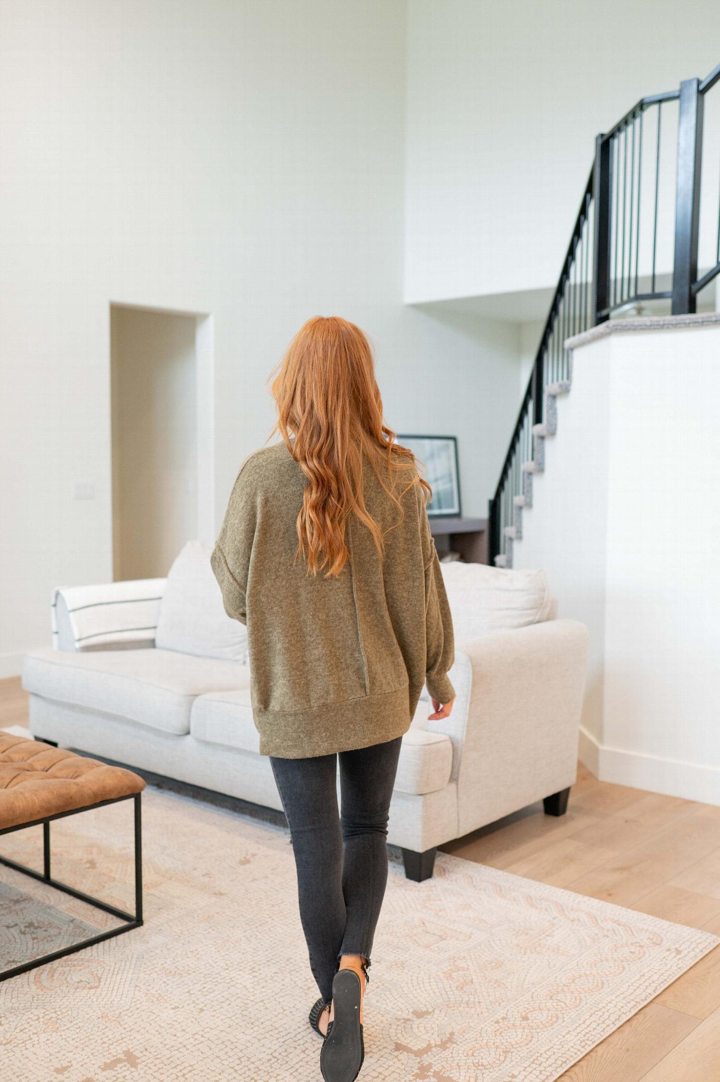 Sudadera extragrande con hombros caídos y efecto melange cepillado