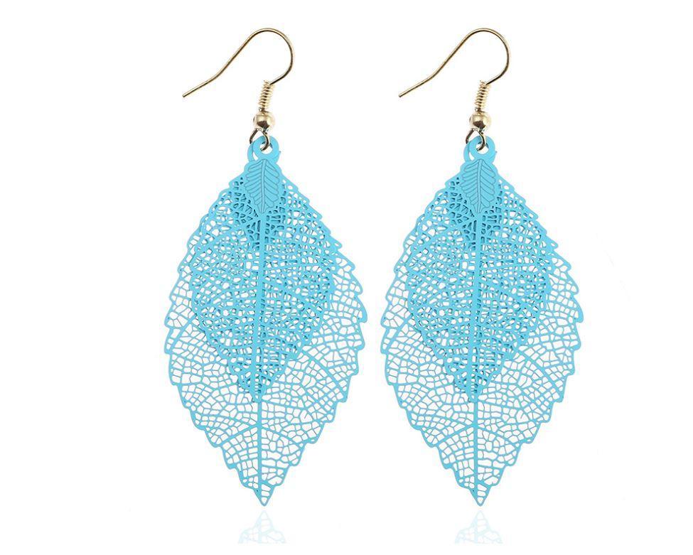 Boucles d'oreilles feuilles arc-en-ciel