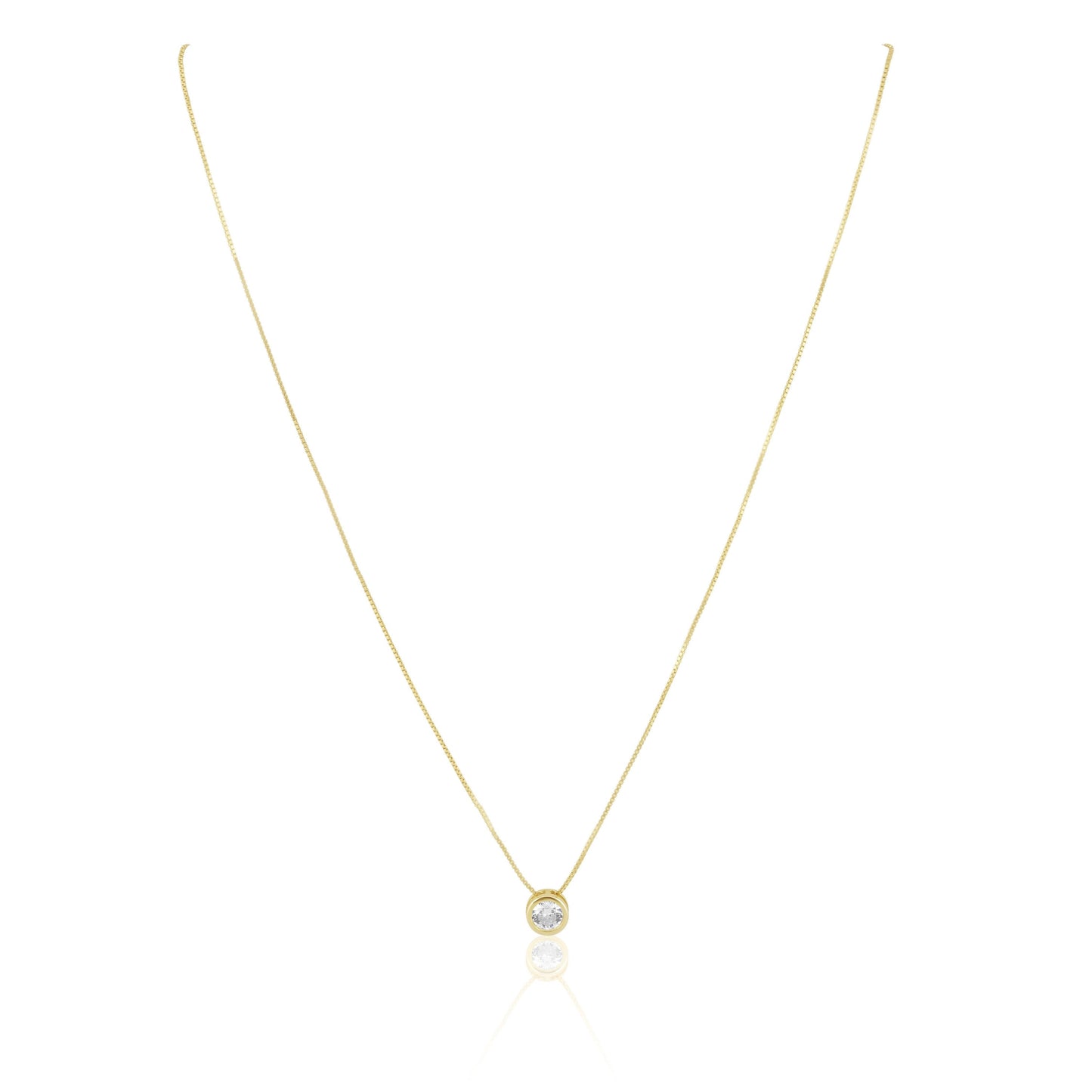 Cz Bezel Necklace