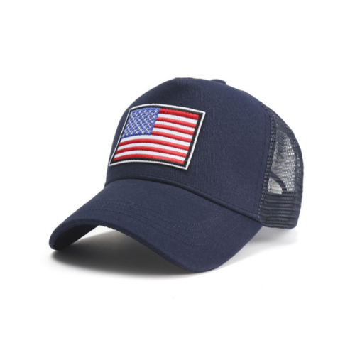 Casquette de camionneur avec drapeau américain et sangle réglable