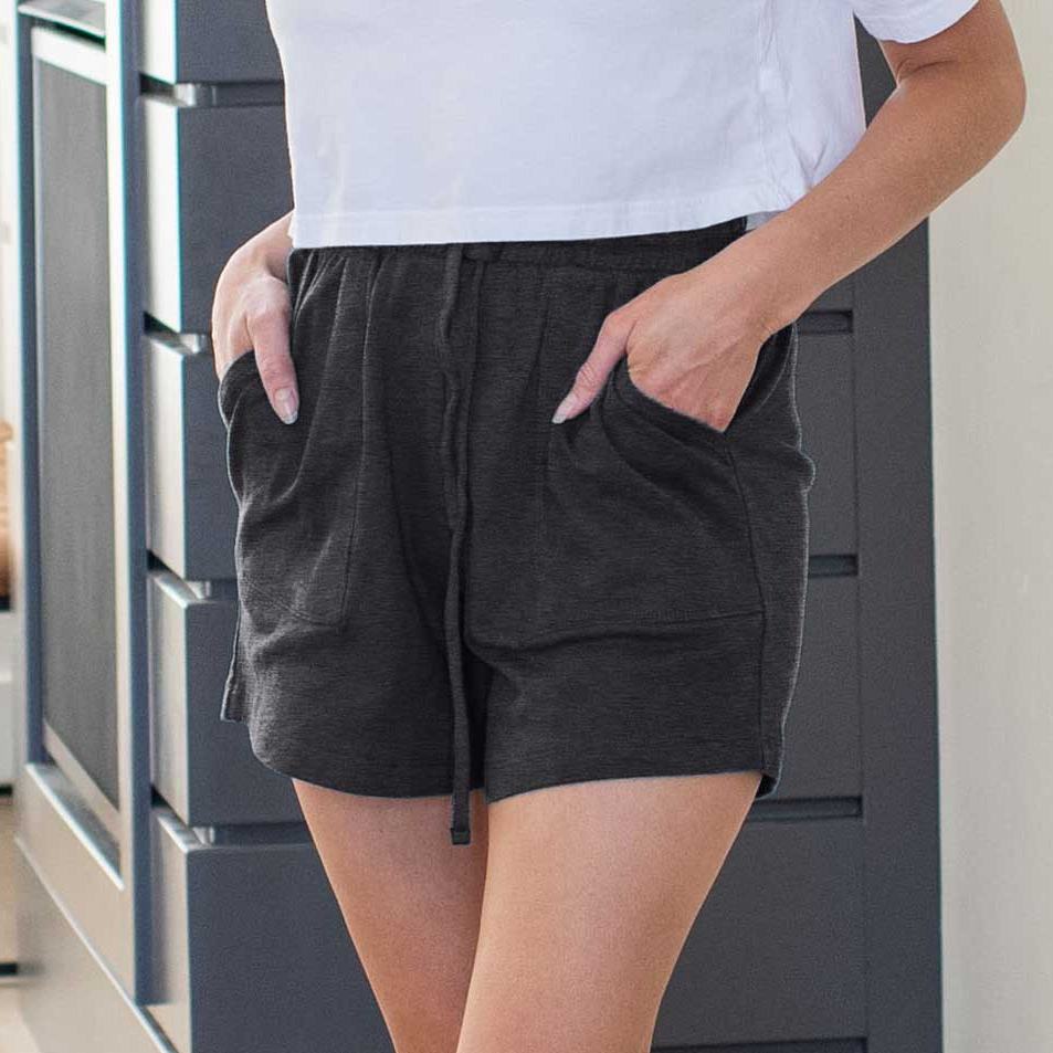 Cotton Drawstring Waist Shorts With Pockets