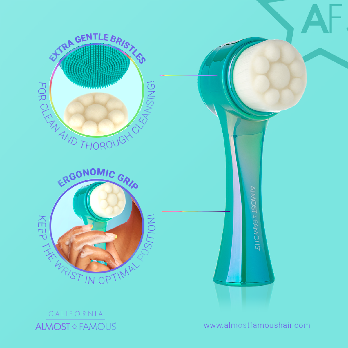 Brosse exfoliante 2 en 1 « Clean Freak » de Almost Famous