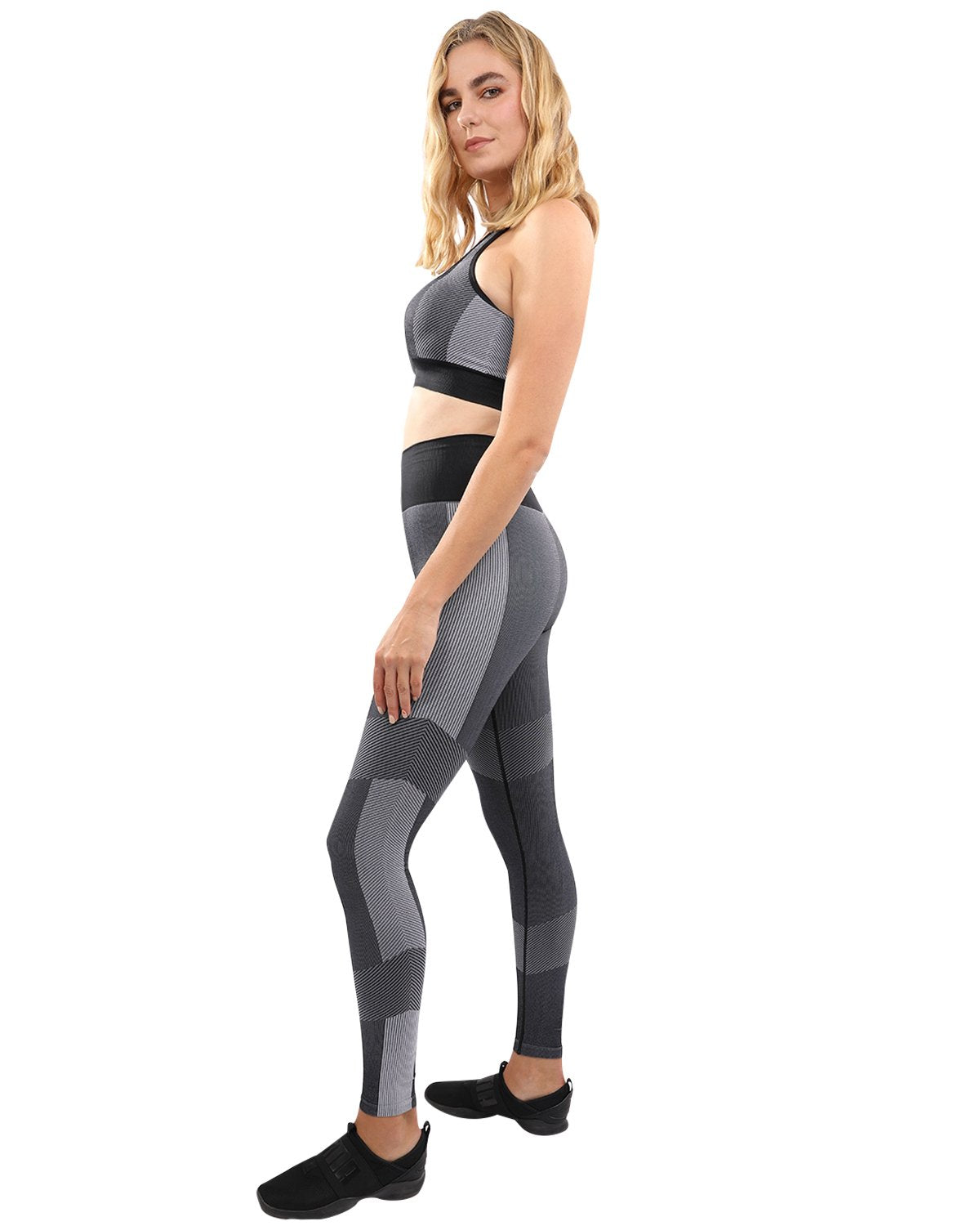 Ensemble leggings et soutien-gorge de sport sans coutures Arleta - Noir