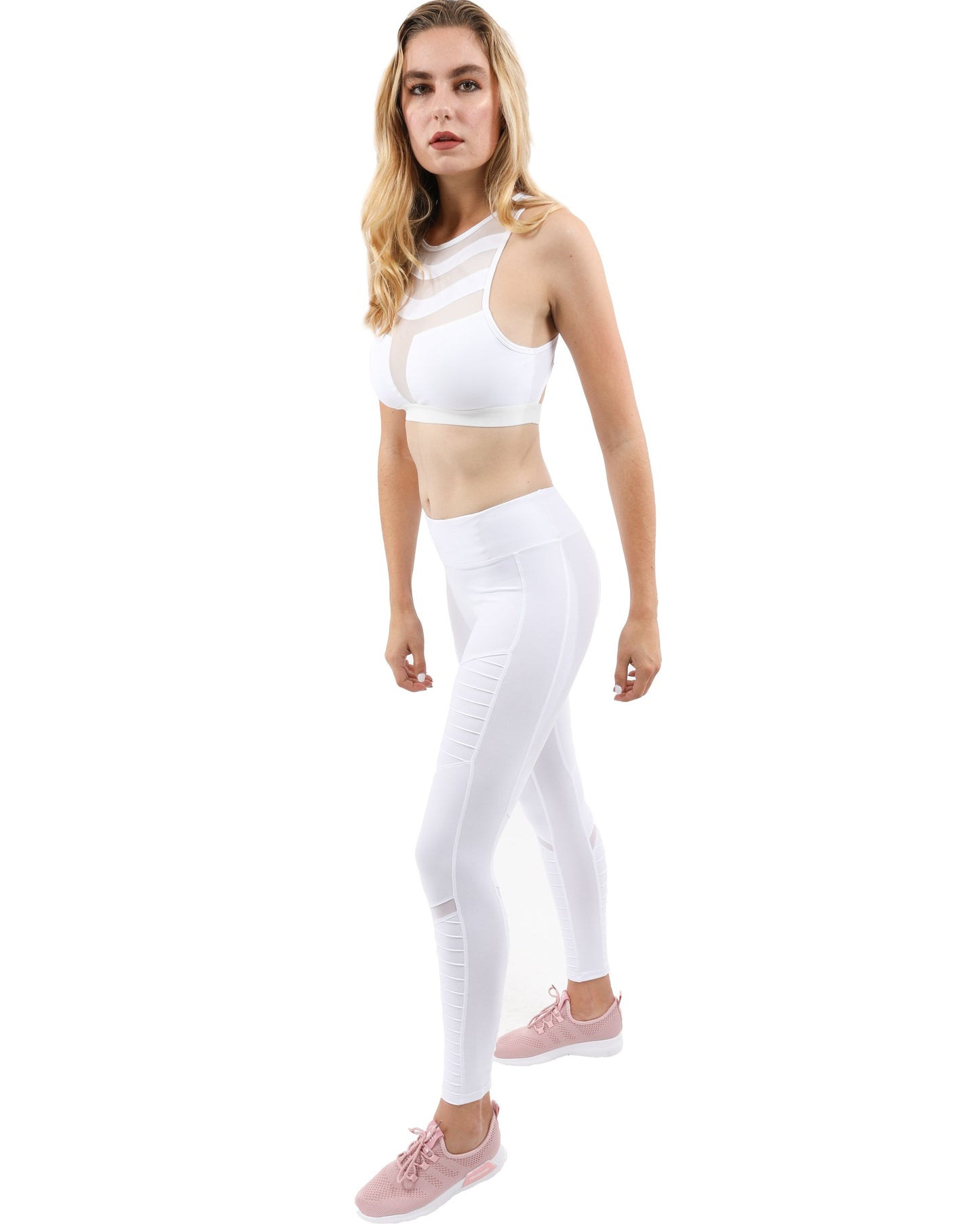 Legging côtelé taille basse Athletic - Blanc