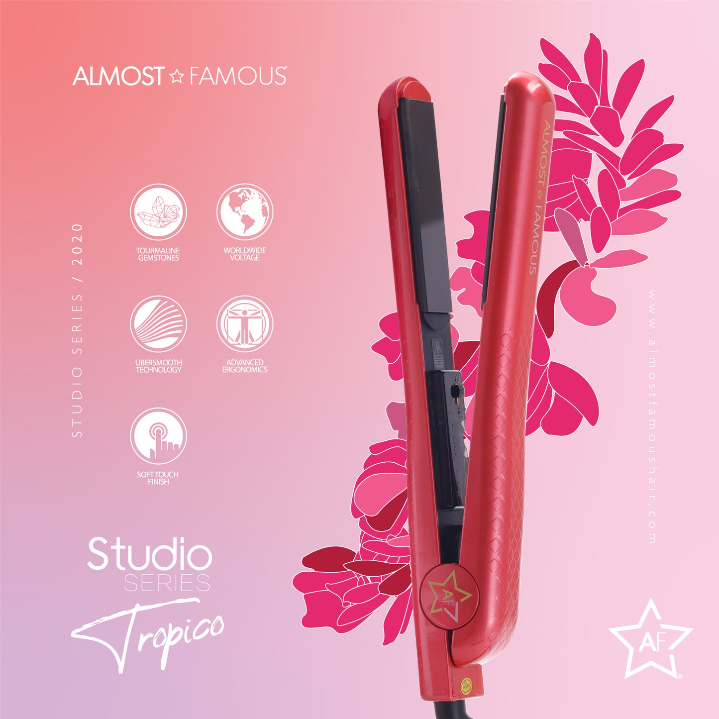 Fer plat Tropico Studio Almost Famous de 1,25" avec motif Waterprint