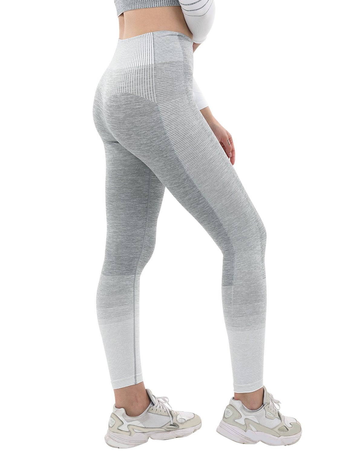 Mallas sin costuras Bocana - Gris y blanco