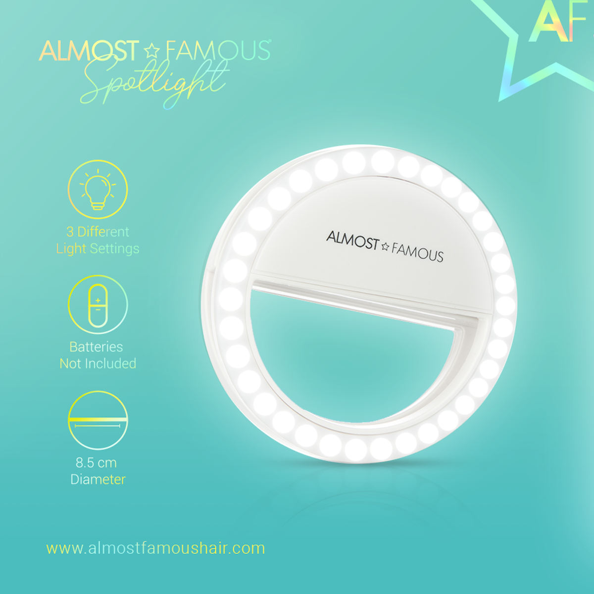 Lampe à selfie Almost Famous Spotlight – Noir
